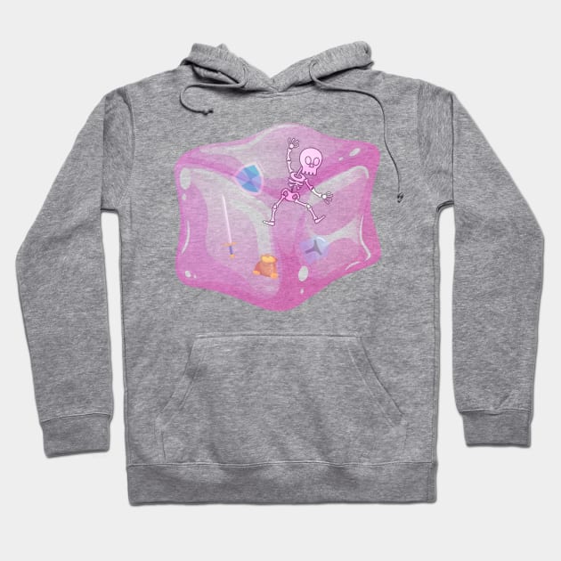 Gelatinous Cube - Pink Hoodie by NerdySparkleGoth